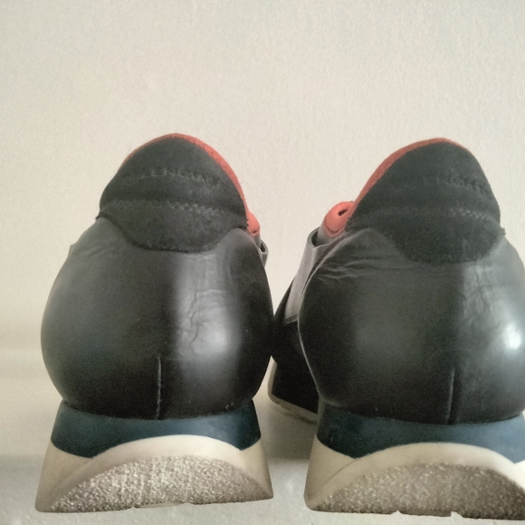 Balenciaga Women Shoes Race Runners Leather Size 39 9 Black Blue Sneakers - Picture 5 of 12